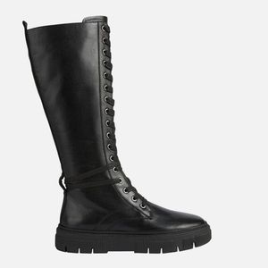 Geox Isotte Women's Black High Tall Boots Lace Up